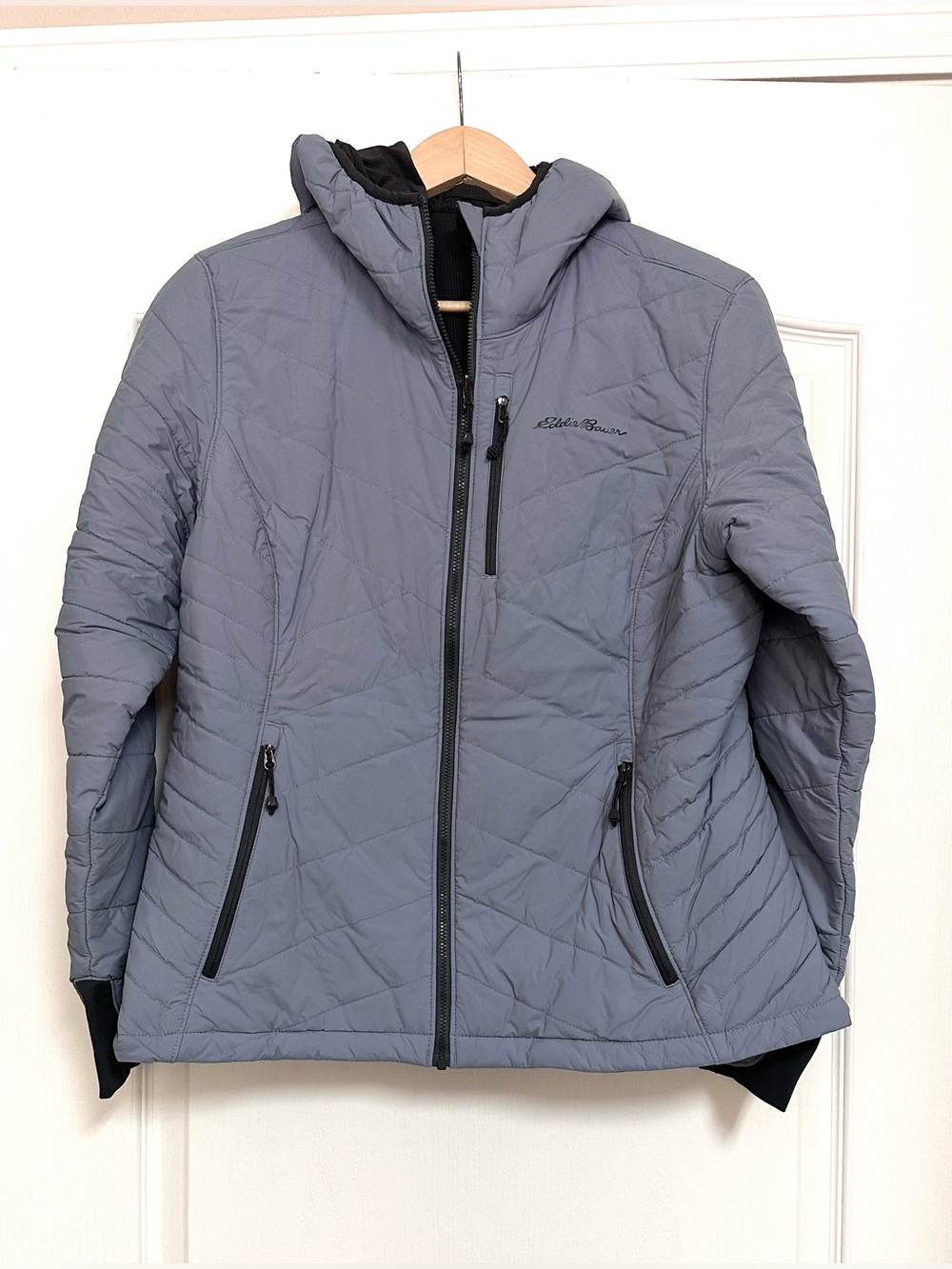Eddie Bauer Lightweight Quilted Hooded Puffer Jacket - Gray